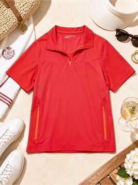 Nike Golf Women’s Red Half Zip Pullover Small Sporty Preppy Resort Top